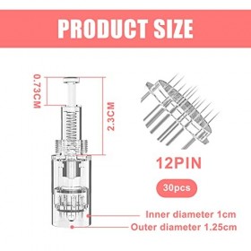 30 Pièces Aiguille Microneedling 12 Pin,Micro Needling De Remplacement,Aiguilles Microneedling Dermapen Aiguilles Microneedli