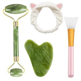 Gua Sha Visage et Jade Roller Visage, Guasha pour Visage Jade Roller La Relaxation Du Visage pour Anti-âge Anti-rides