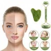 Gua Sha Visage et Jade Roller Visage, Guasha pour Visage Jade Roller La Relaxation Du Visage pour Anti-âge Anti-rides