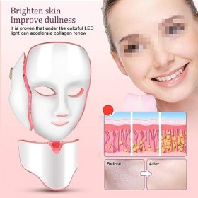 7 couleurs LED Face Mask For Spa Facial Light Skin Rejuvenation Neck Anti rides Acné Enlèvement de la peau Machine de rajeuni