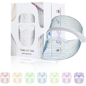 Masque de lumière de thérapie faciale LED, appareil de beauté de photon facial de thérapie de lumière de 7 couleurs pour le r