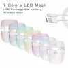 Masque de lumière de thérapie faciale LED, appareil de beauté de photon facial de thérapie de lumière de 7 couleurs pour le r