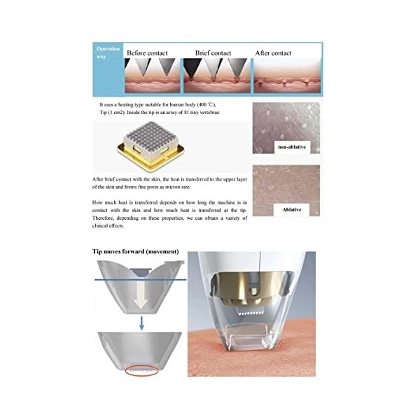 Machine thermique de rajeunissement de la peau fractionnelle à deux poignées