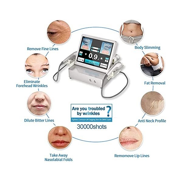 AMMZON 7D HIFU Resserrement de la Peau Anti-âge Machine beauté Élimination des Rides des Yeux Resserrement la Peau Lifting du