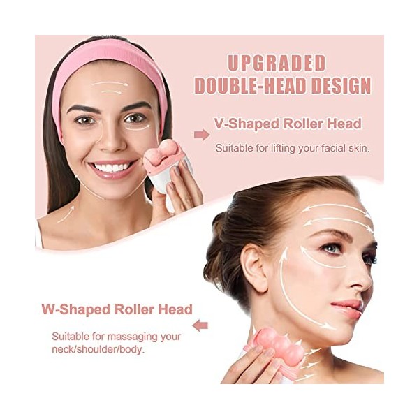 Ice Roller for Face & Eye, Face Massager Roller with 2 Heads for Relief Eye Puffiness, Migraine, Pain, Minor Injury, Facial S