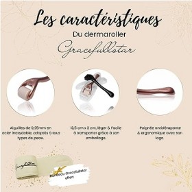 Gracefullstar | dermaroller visage 0,25mm | micro aiguilles en acier inoxydable | traitement anti acne, pour les rides, les v