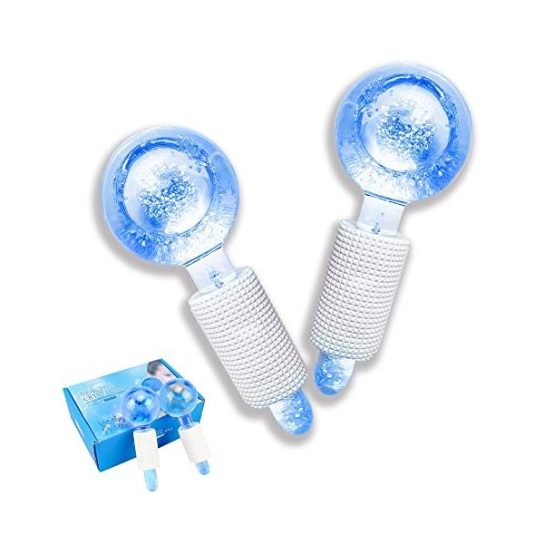 Smasener 2PCS Facial Ice Globes, Globes de Glace Massage Visage, Massage Visage Hockey sur Glace, Ice Globes for Fciales, Ant