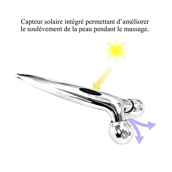 Masseur visage et corps 360° rotatif rouleau 3D diamant à facettes étanches. Massage faciale et body raffermissant avec Bien 