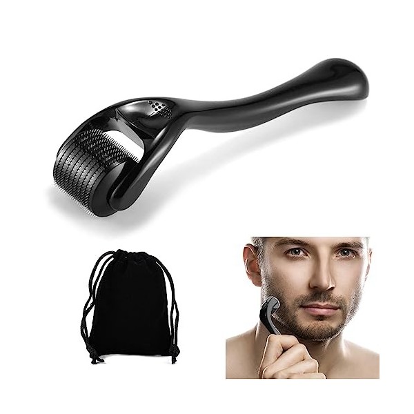 Rouleau pour betteraves, Dermaroller Barbe, Derma Roller, 0.5 mm Dermaroller Visage, Velvet Bags, Cordon de Serrage en Velour