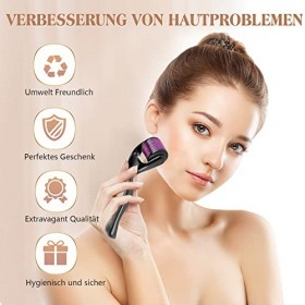 YongHang Dermaroller Visage Beard Roller Scar Roller Microneedling Roller avec 540 aiguilles Traite efficacement les rides le