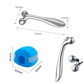 CUHZA 3D Mini Masseur Facial, 3D Visage Masseur Avec 2 pièces Exercice de mâchoire, Soins de La Peau Visage Masseur, Soins Pe