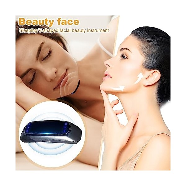 mizikuu Nubeauty Appareil De Beauté Sleeping V-Face, 2 pièces Machine De Réduction Du Double Menton Appareil De Serrage Et De