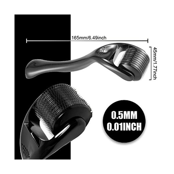 2Pcs Rouleau À Billes De 0,5 Mm,Beard Roller,Rouleau Micronéedling,Rouleau Derma Pour La Croissance Des Perles Et Le Soin Des