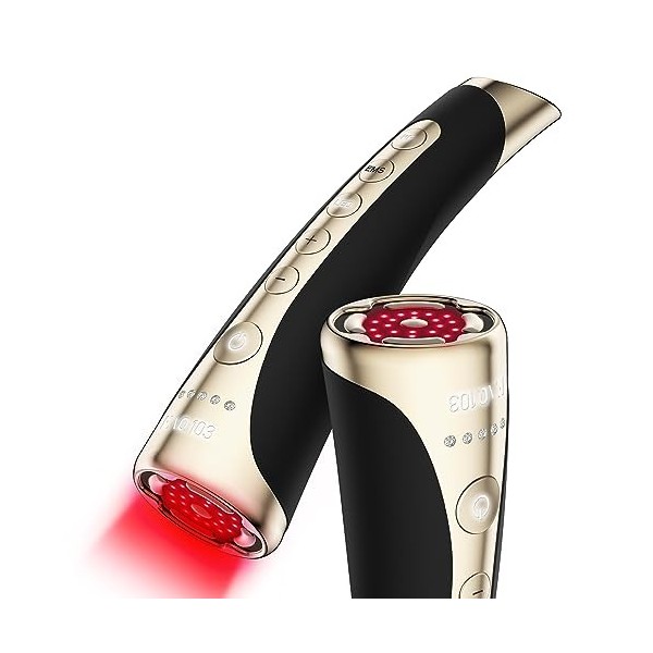 FAQ 103 Diamond EMS, RF, luminothérapie 8 LED visage | Diamants de 0,25 carat | Thérapie à lumière rouge | Anti-âge | Masseur