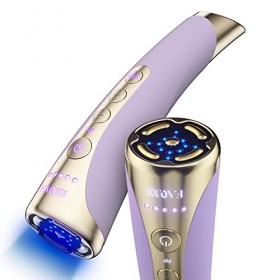FAQ 101 Amethyst - Appareil Anti Rides Visage -Radiofrequence Facial - 3 LED - Thérapie à lumière rouge - Anti-âge - Masseur 