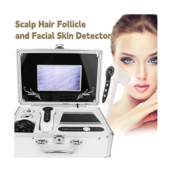 Analyseur de Cheveux de Peau, Testeur de Cheveux, Détecteur de Cuir Chevelu 50X 200X, Analyseur de Santé de la Peau 7 Pouces 