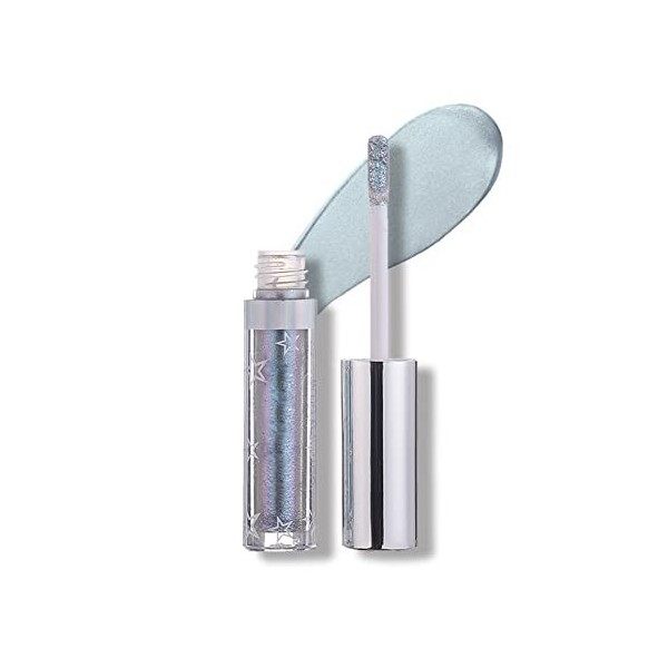 Allbesta Fard à paupières longue durée Liquide Maquillage Métaux chatoyants Stylo brillant Ombre à paupières imperméable 10