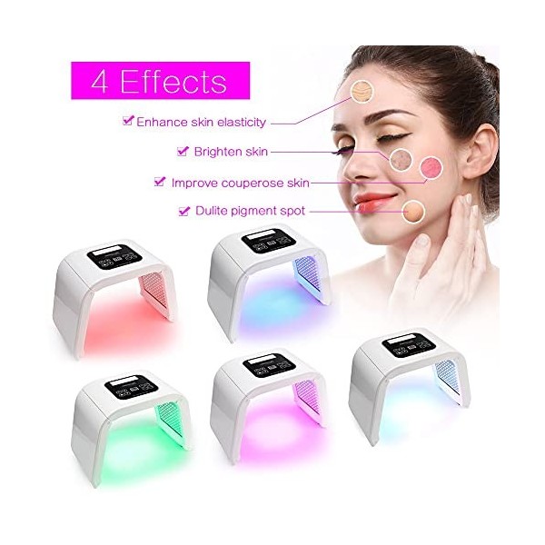 PDT 7 Colors Lumière Photodynamique Faciale Soin de la peau Rajeunissement Thérapie Photonique Machine, Masque Pour Soins Du 