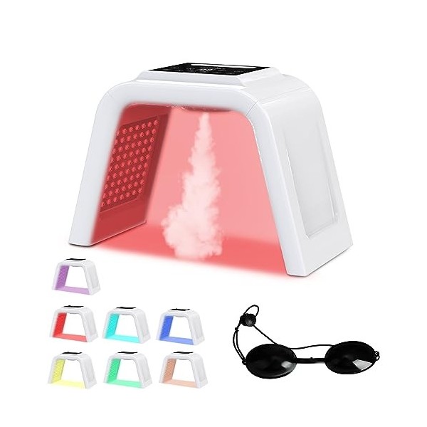 Yofuly 7 Couleurs LED Masque Machine Faciale, Portative LED Lumière Visage pour Raffermissement de la Peau, Réduire Les Rides