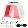 Yofuly 7 Couleurs LED Masque Machine Faciale, Portative LED Lumière Visage pour Raffermissement de la Peau, Réduire Les Rides