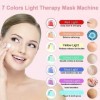 Yofuly 7 Couleurs LED Masque Machine Faciale, Portative LED Lumière Visage pour Raffermissement de la Peau, Réduire Les Rides