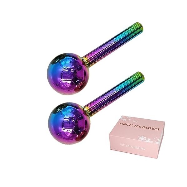 Globes de glace pour le visage, boules de glace en acier inoxydable incassable, boules de glace pour le visage, globes de gla