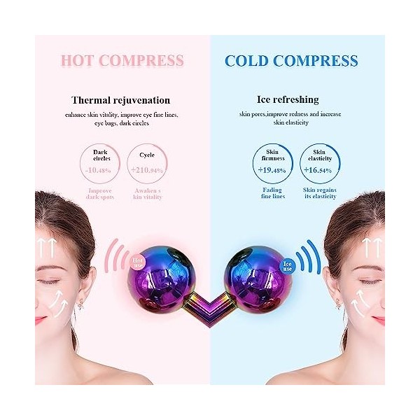 Globes de glace pour le visage, boules de glace en acier inoxydable incassable, boules de glace pour le visage, globes de gla