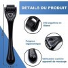 VEGCOO 2PCS Derma Roller 0.5mm&1mm, Dermaroller avec 540 aiguilles, Pour la Régénération de la Peau, Les Soins du Visage, Sti