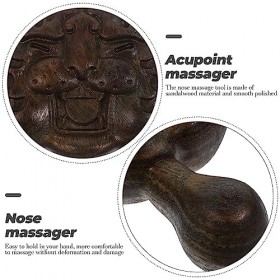 Lurrose Appareil de massage nasal en bois de santal - Appareil de massage pour le visage - Acupoint - Appareil de massage pou