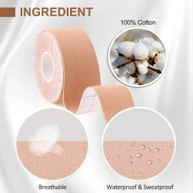 Lot de 2 rouleaux de ruban adhésif anti-rides pour le visage, le cou, les épaules - Pour le front, les yeux, le visage, le co