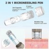 Dr.pen Microneedling Dermapen Hydra Pen H3 sans fil 2 en 1 avec 6 aiguilles de rechange 12 broches, 6 niveaux de vitesse 0-1,