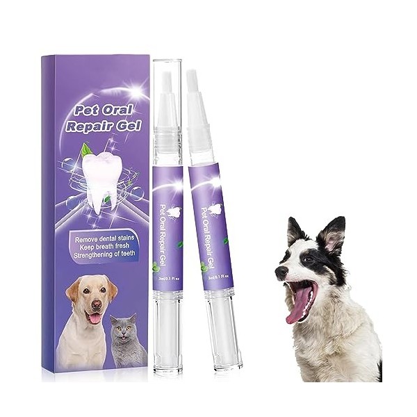 Teeth Gel Dents Propres Pour Chiens, Pet Oral Restoration Whitening Gel, Gel De Réparation Bucco-Dentaire Pour Animaux De Com