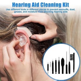 Udbrud 12pcs Kit de Nettoyage pour Prothèses Auditives Ensemble Doutils de Nettoyage pour Appareils Auditifs avec Étui de Ra
