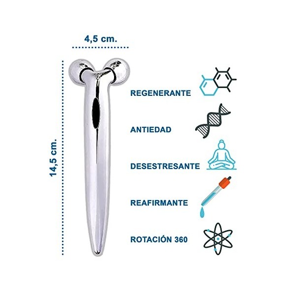 Masseur facial raffermissant et revitalisant pour la peau. Rouleau rotatif 3d avec radiofréquence et effet anti-rides pour le