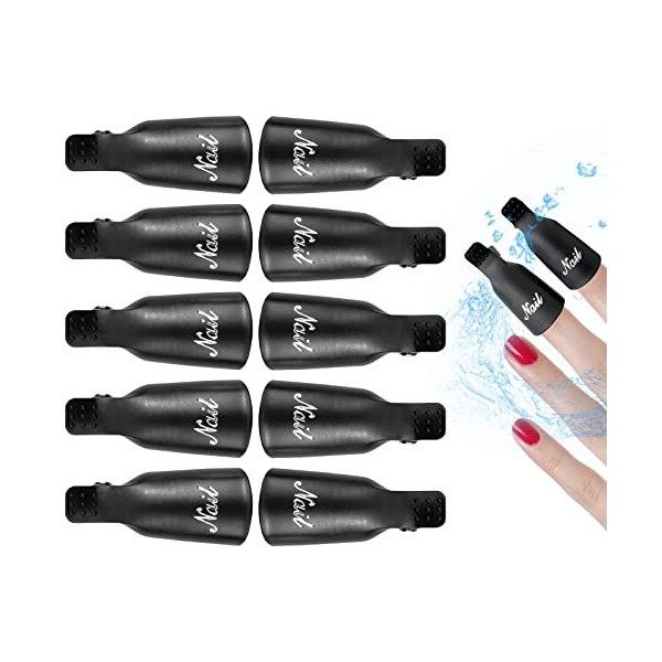 Hanyousheng Pince, 10 Pièces Capuchon Ongle Vernis Semi Permanent, UV Gel Dissolvant Clips Tool pour le Nettoyage des Ongles 