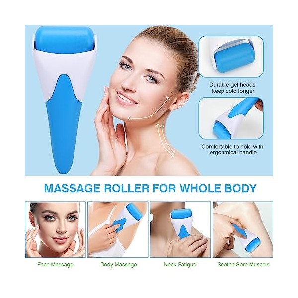 Rouleau à glace pour le visage et les yeux, Ice Face Roller pour le visage, Skincare Tools Sets pour soulager les gonflements