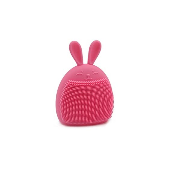 Silicone Scrubbies Brosse de nettoyage du visage en forme de chat Motif pattes de lapin Rouge