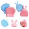 Silicone Scrubbies Brosse de nettoyage du visage en forme de chat Motif pattes de lapin Rouge