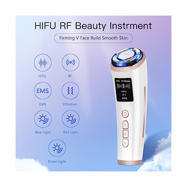 Machine faciale HIFU rides supprimer 3 en 1 masseur de visage machine à ultrasons focalisée à haute intensité RF EMS raffermi
