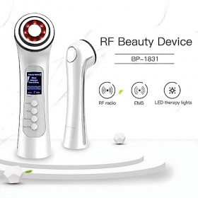 Machine pour le visage RF, raffermissement de la peau Soins du visage et du cou Lumière LED vibrante Nettoyage du visage RF E