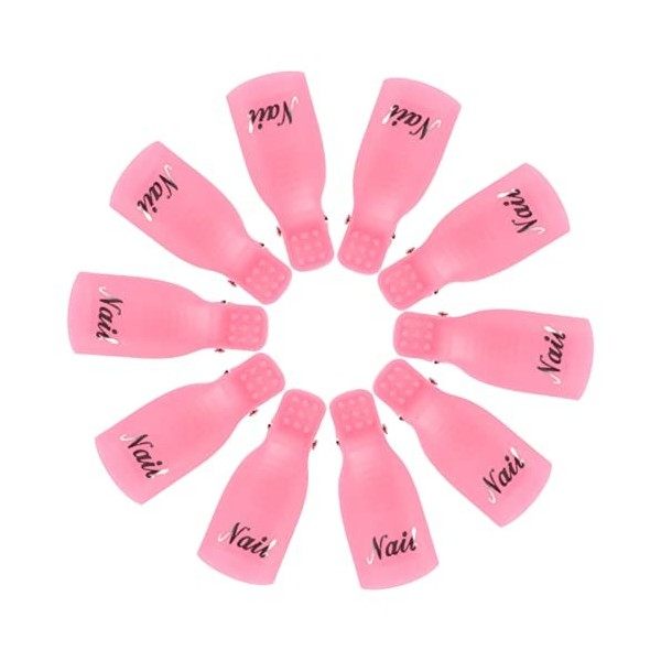 Hanyousheng Pince, 10 Pièces Capuchon Ongle Vernis Semi Permanent, UV Gel Dissolvant Clips Tool pour le Nettoyage des Ongles 