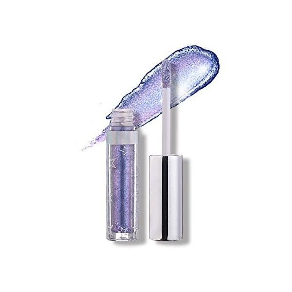 Allbesta Fard à paupières longue durée Liquide Maquillage Métaux chatoyants Stylo brillant Ombre à paupières imperméable 10