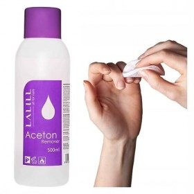 LALILL Dissolvant à Lacétone pour Vernis à Ongles 500 ml - pour Vernis Hybrides, Acrylique et Conseils - Gel Polish Remover 