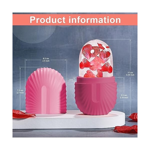 Kryzalite® Rouleau à glace pour le visage, le style coquillage - En silicone - Réutilisable - Portable - Pour réduire les por