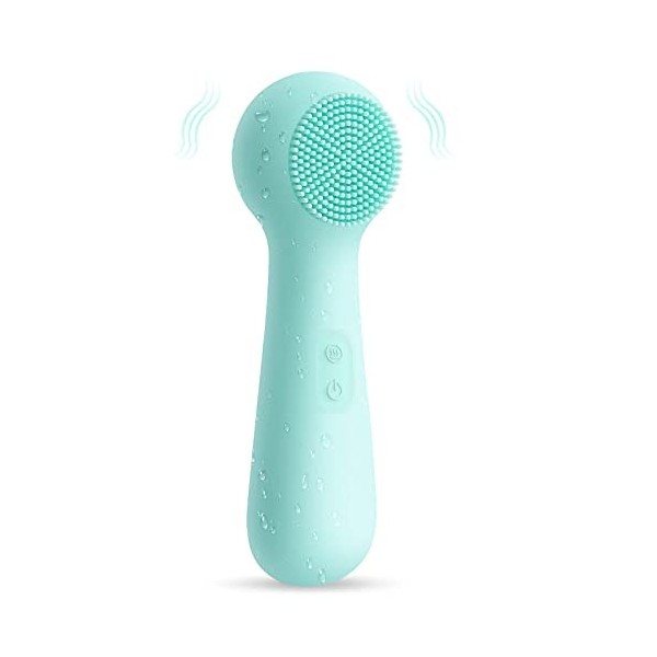 Brosse de nettoyage du visage en silicone, brosse de nettoyage électrique pour le visage, étanche et chauffée, brosse à ultra