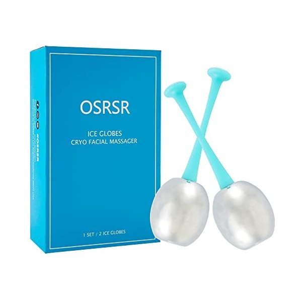 OSRSR Ice Globes Cryo Sticks Outils de massage du visage, soins de la peau en acier inoxydable incassable, rouleau de beauté 