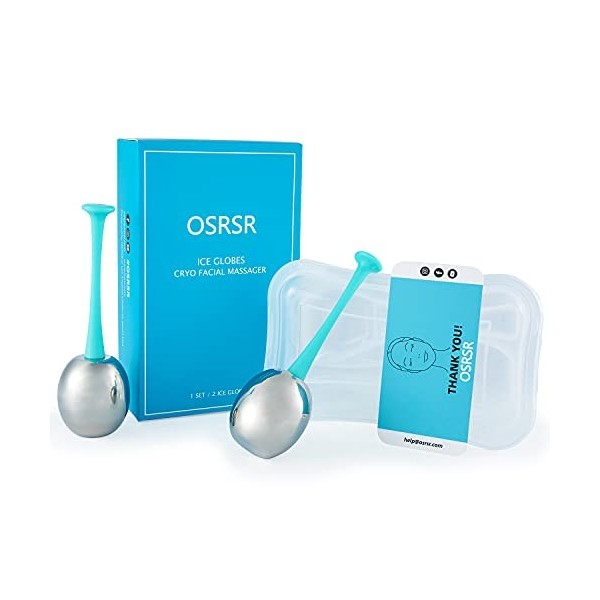 OSRSR Ice Globes Cryo Sticks Outils de massage du visage, soins de la peau en acier inoxydable incassable, rouleau de beauté 