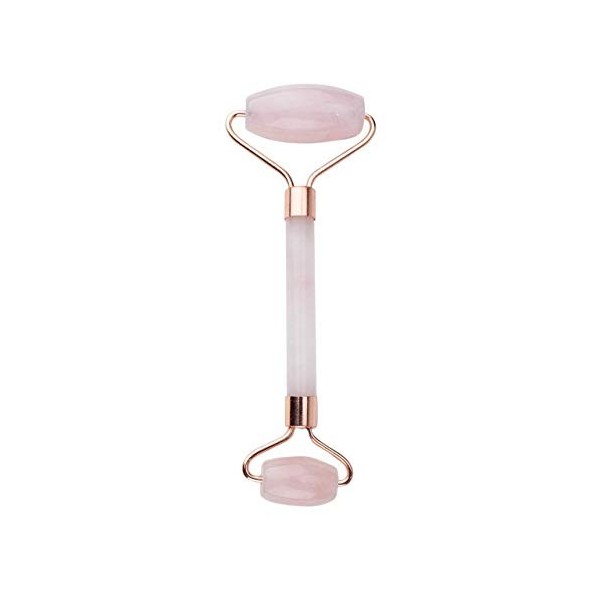 Kitsch Rouleau en quartz rose pour le visage, en véritable pierre précieuse pour les yeux, le cou et le corps, masseur facial