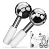 HanaEmi - globes de acier massage visage - appareil massage visage - Cryo de massage facial - 2pcs acier inoxydable - Rouleau