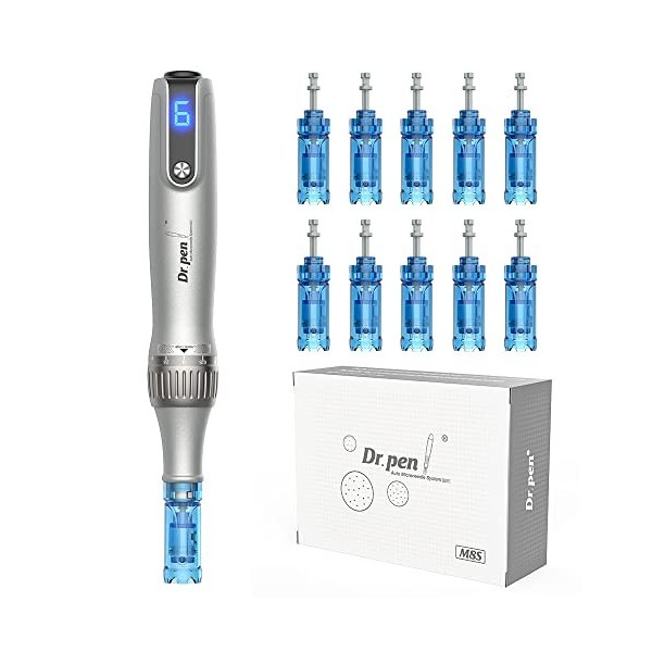 Dr.Pen M8S Kit de stylo à micro-aiguilles sans fil à la maison pour lutter contre lacné, les cicatrices et les rides avec di